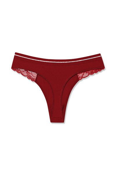 HNX Interlock Basen Lace Λεπτομερές γυναικείο στρινγκ εσώρουχο από καουτσούκ με λάμψη στη μέση