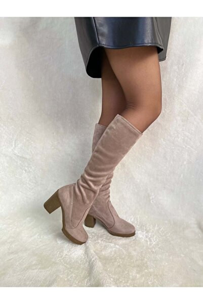 ÇİĞDEM KUNDURA ÇİĞDEM SİYAH SÜET MİDİ BOY STREÇ ÇİZME