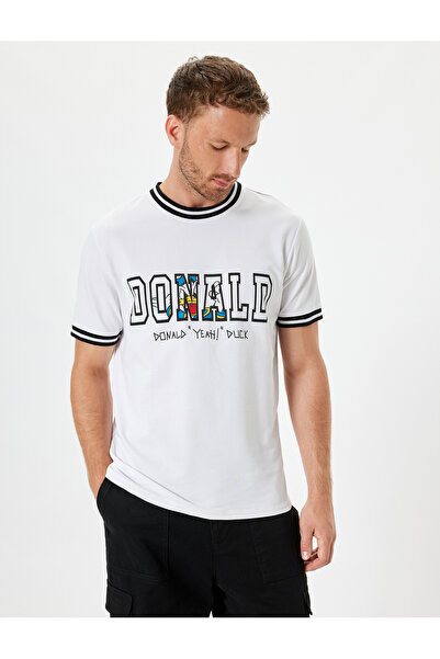 Koton Βαμβακερό κοντομάνικο μπλουζάκι με άδεια Donald Duck - Crew Neck