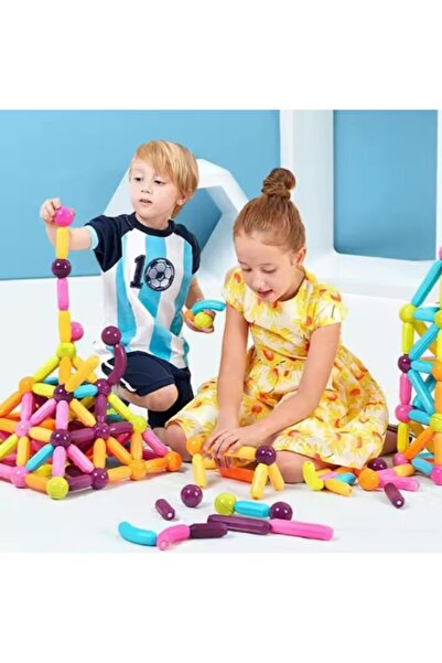 PLAYTHINGWORLD Magnetic Bar Building Blocks 145 Pcs