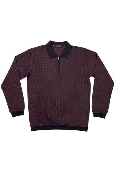 Masimar Men's Half Zipper Jacquard Long Sleeve Polo Collar Sweatshirt