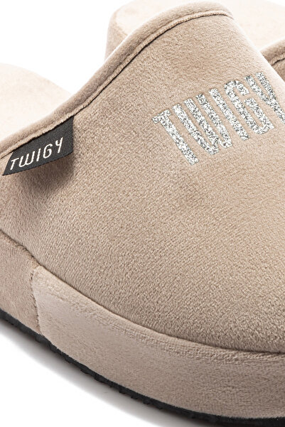 Twigy Μπεζ Γυναικείες Παντόφλες Σπιτιού - Γυαλιστερές 36/40