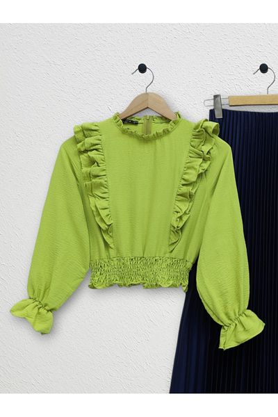 Modamorfo Μπλούζα Robadan Ruffle Waist Gathered Ayrobin -f.green
