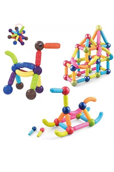 PLAYTHINGWORLD Magnetic Bar Building Blocks 145 Pcs