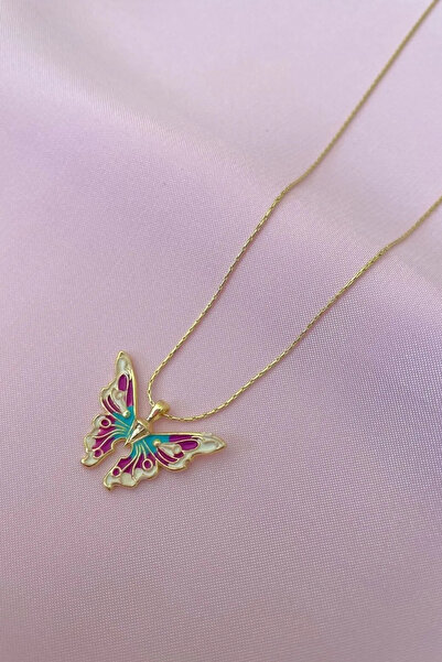 Alexis Carrel Fairytopia Renkli Mineli Elina Kelebek Kadın Kolye
