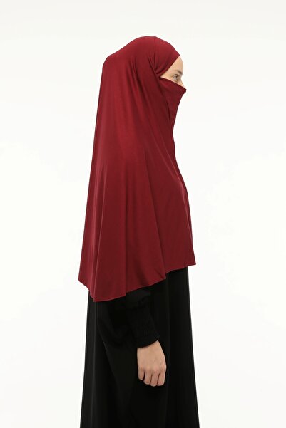 Altobeh Ready-made Turban Veil Practical Scarf Hijab with Hijab - Prayer Cover Souffle (3XL) - Claret Red