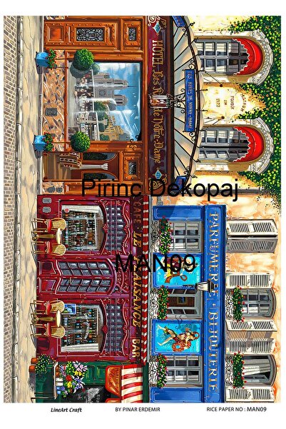 LİNEART Manzara Serisi Pirinc Dekopaj Kagıdı  29X42cm No:MAN9