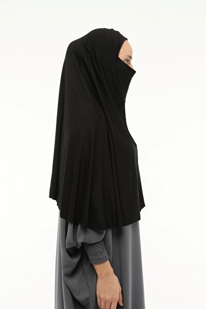 Altobeh Έτοιμο τουρμπάνι με πέπλο πρακτικό κασκόλ Hijab με χιτζάμπ - Σουφλέ με κάλυμμα προσευχής (3XL) - Μαύρο