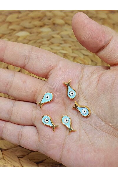 Yasamtohumu جهاز متوسط للأسماك باللون الأزرق مطلي بالذهب/2 قطعة (53222)