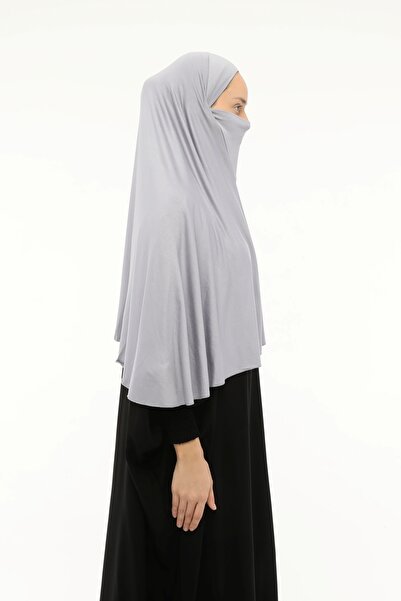 Altobeh Έτοιμο τουρμπάνι με πέπλο πρακτικό κασκόλ Hijab Nikaplı Hijab - Σουφλέ κάλυμμα προσευχής (3XL) - Γκρι