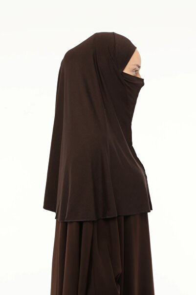 Altobeh Έτοιμο τουρμπάνι πέπλο πρακτικό κασκόλ Hijab με χιτζάμπ Nikapli - Σουφλέ πανί προσευχής (XL) - Σκούρο καφέ