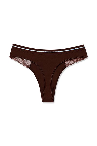 HNX Interlock Basen Lace Λεπτομερές γυναικείο στρινγκ εσώρουχο από καουτσούκ με λάμψη στη μέση