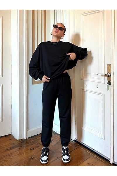My Blog Navy Blue Riven Long Sleeve Elastic Leg Suit-98243