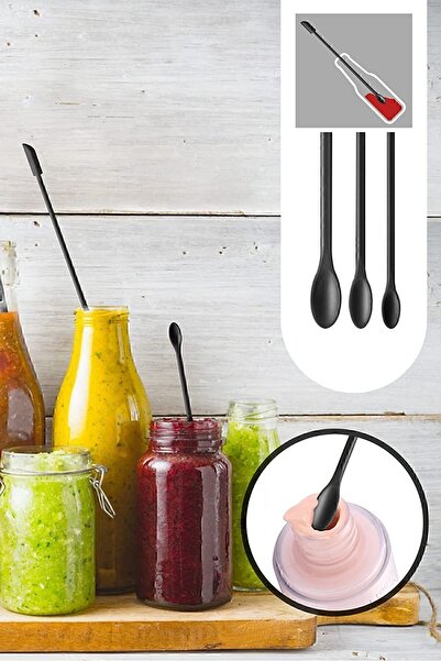 valletta Drongo Jar Silicone Spatula Set with Stripper 9 Pieces Black