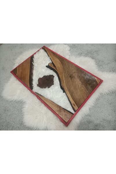 Epoksi Projeler için Ceviz Tahta Levha Seti Nehir sehpa 40cm x 60cm