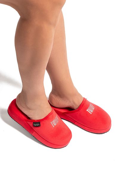 Twigy Red Shiny Women's House Slippers - Size 36/40