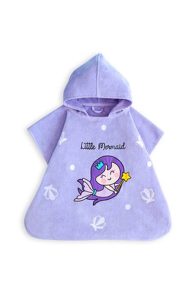 Milk & Moo Milk&Moo Little Mermaid Badeponcho Kinder Lila