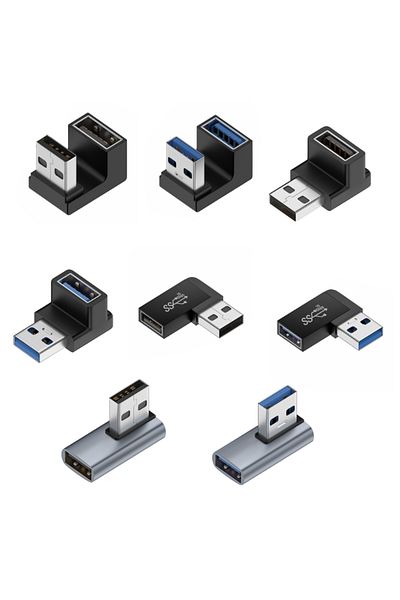 Choice Side Curved Front 90 Degree Usb 3.0 Male To Female Right Angle Extension Adapter Usb Upward Elbow A