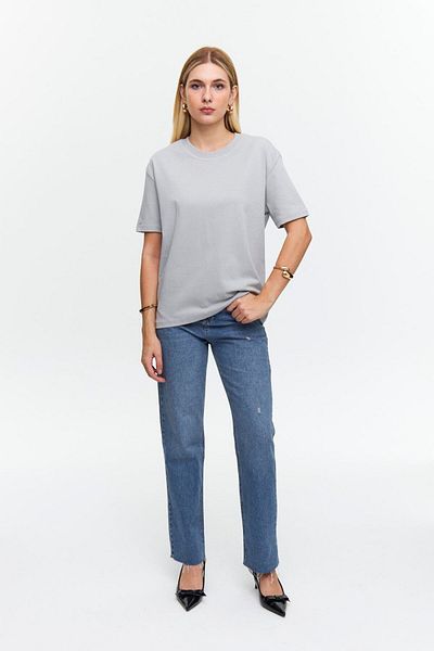 Tuba Butik Tricou de damă cu decolteu triplu Basic Tok Texture verde