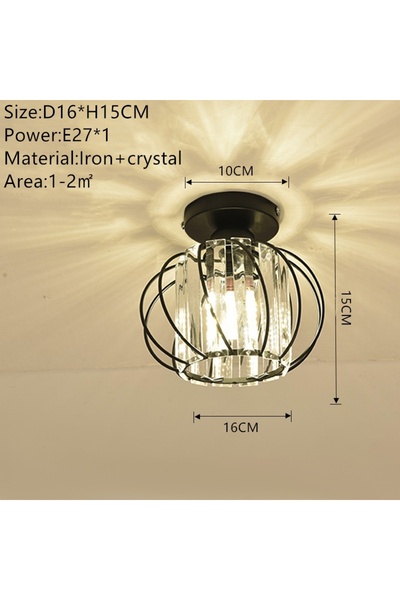 Choice مصابيح سقف من الكريستال K9 بتصميم عصري من طراز Nordic Black-B، مصباح سقف داخلي للممر والسلالم وغرفة النوم، طراز Lustre D