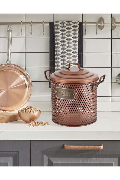 GUNES ZUCCACIYE Fruit Storage Container Copper Plated 30X23X23 cm