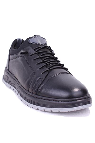 DMA08-640DGBlack Orthopedic Casual Men's Leather Shoes