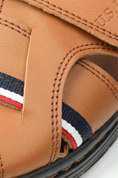 U.S. Polo Assn. dean hakiki gerçek deri taba anatomik taban erkek terlik