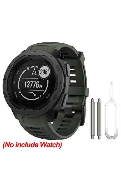 Choice سوار أخضر عسكري لساعة إنستينكت مع حزام ساعة من السيليكون الناعم - متوا...