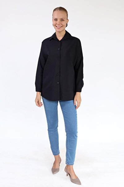 Rays Black Oversized Classic Shirt 4305A