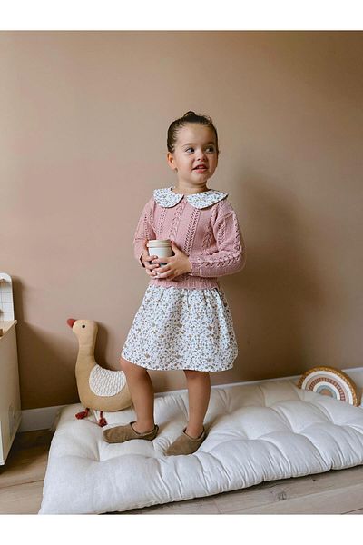 Magu Girl's Floral Patterned Knitwear Dress
