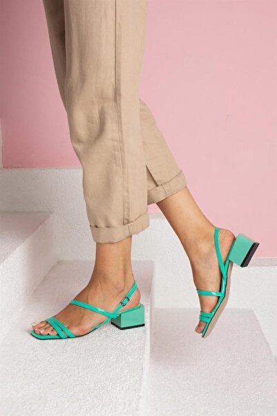 ShoeTek Gretchen Women's Heeled Shoes Banded Green Patent Leather