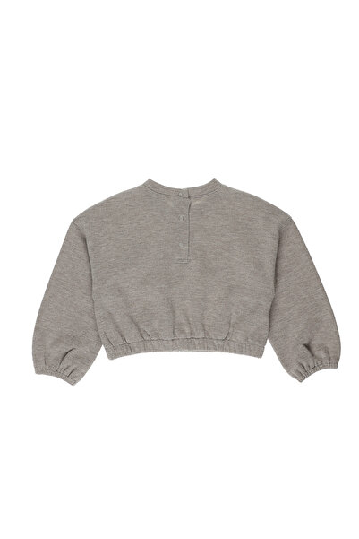 Panço Beige Baby Girl Crop Sweatshirt