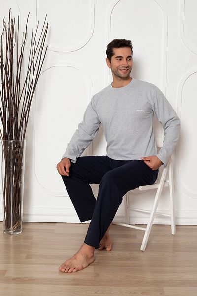 Ayans Pijama Σετ ανδρικών πιτζάμες με δύο κλωστές (χοντρές) τσέπες
