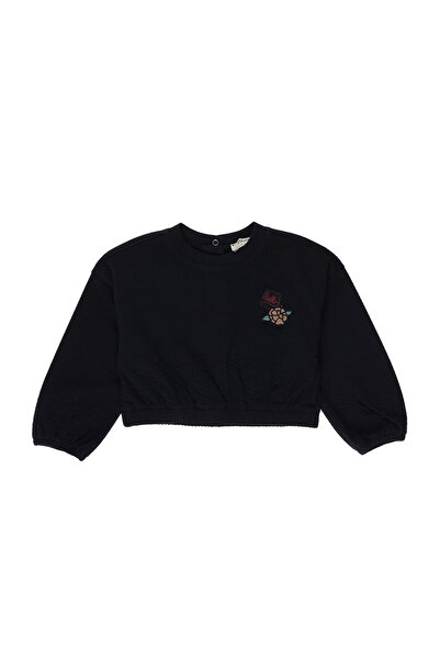 Panço Kız Bebek Lacivert Crop Sweatshirt