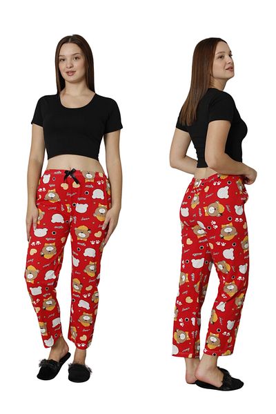 DONEX Economical Cotton Patterned Rotation Print Comfortable Single Bottom Pajama Bottoms