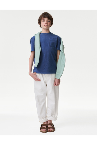 Marks & Spencer Saf Pamuklu Kısa Kollu T-Shirt (6-16 Yaş)