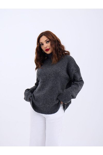 Lukas 43081 Knitwear Half Fisher Slat Sweater-Anthracite