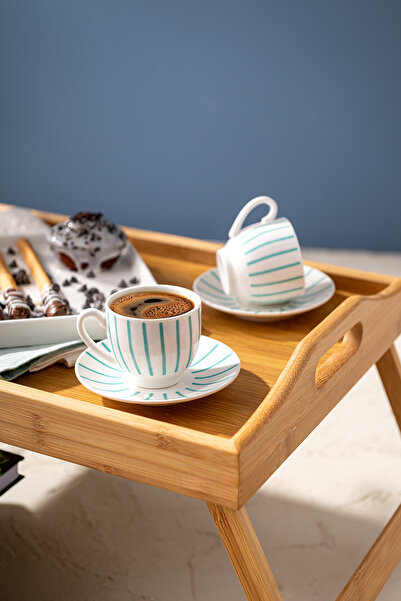 Emsan Mathilda New Bone 2 Kişilik Kahve Fincan Takımı 90 ml Yeşil