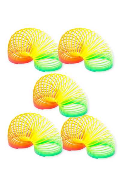 Orko Toys 5 Adet Büyük Boy Stres Yayı Oyuncak Gökkuşağı