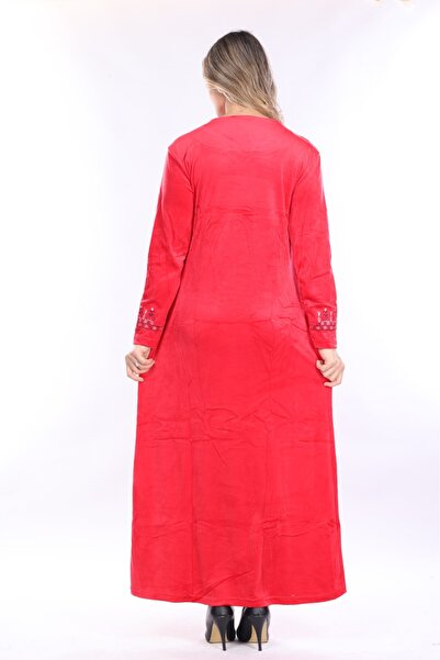 mervemoda Women's Long Sleeve Velvet Dress