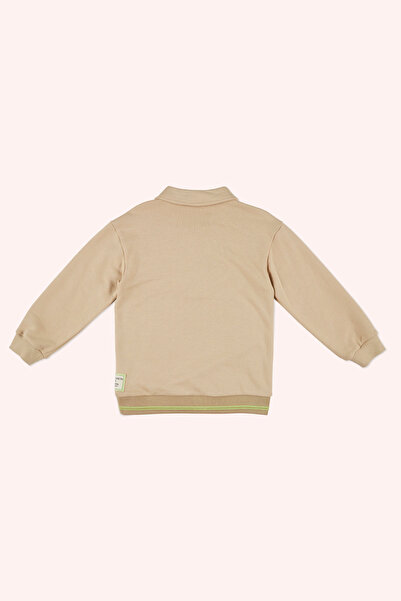 Panço Erkek Çocuk Yakalı Bej Sweatshirt