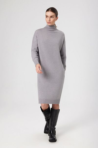 Mısırlı Rochie gri cu gât midi