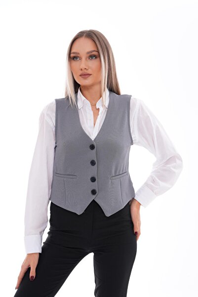 ŞİMAL Γυναικείο γιλέκο που κλείνει με κουμπιά 245289   -