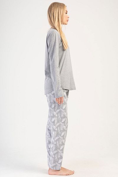 shefox Set de pijamale Vieneta pentru damă - mânecă lungă supradimensionată, decolteu