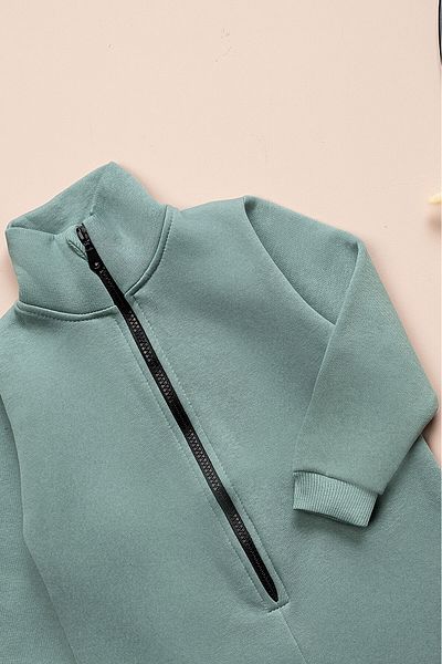 Beniizle Children's Winter 3 Thread Raised Zippered Jumpsuit