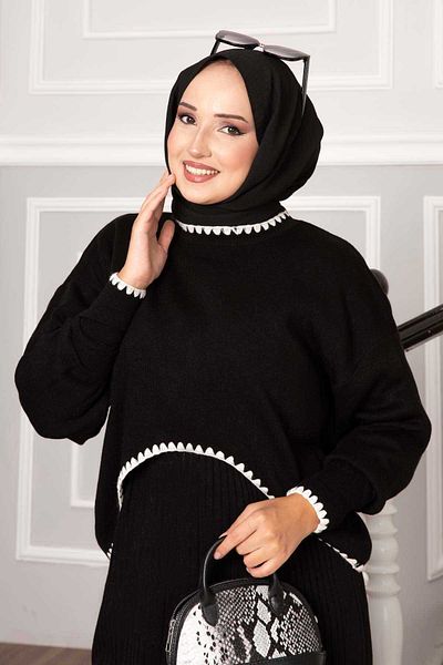 EBRUTESETTÜR Ribbed Crop Double Suit with Sleeves