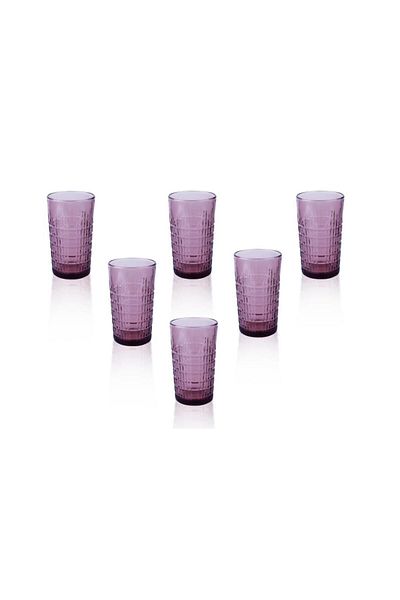 Lucky Art Adeline 6-Piece Purple Glass Soft Drink Set