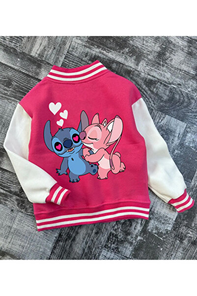 SELF CONTROL Lilo ve Stitch, Lilo & Stitch Sırt Baskılı Çocuk Kolları Beyaz K...