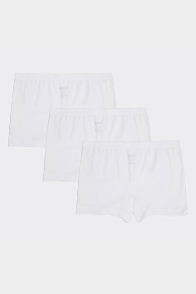 Panço Kız Çocuk Beyaz 3'lü Boxer Set - İç Giyim