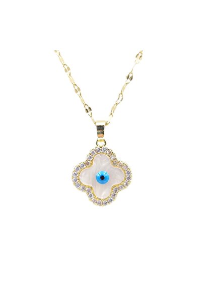 Güler Yüzlü Silver قلادة صغيرة من الفولاذ اللؤلؤي